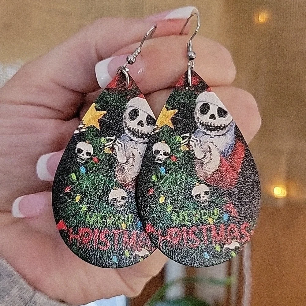 Jack Skellington Goth Christmas Earrings